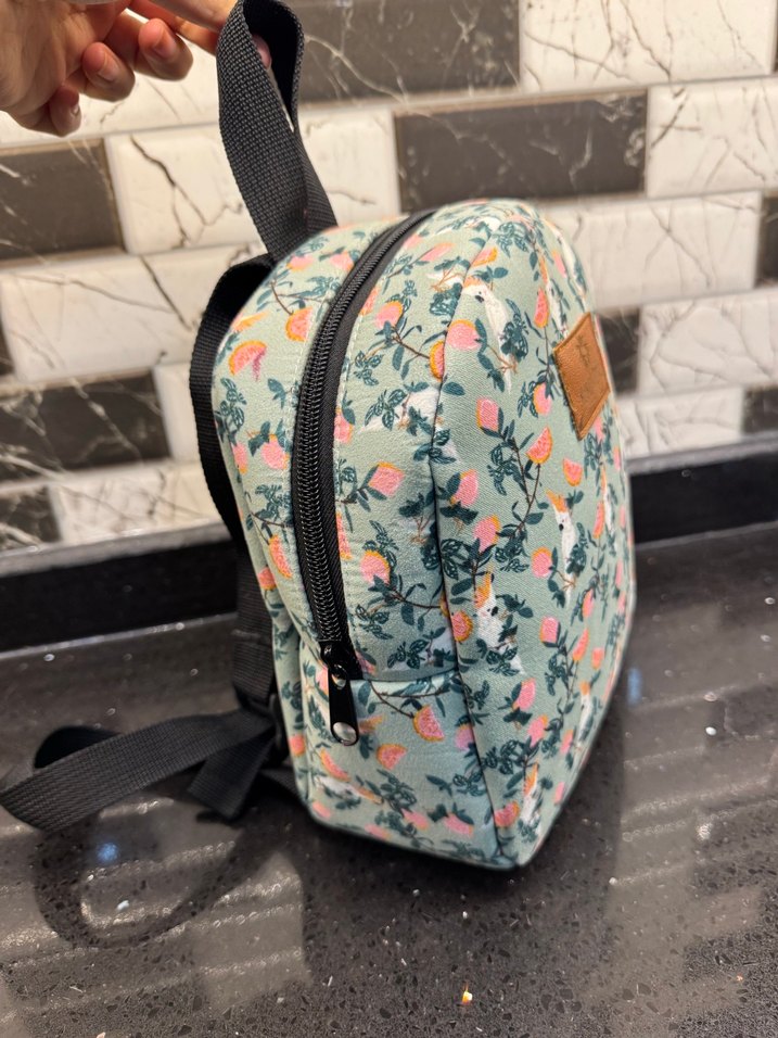 Çiçek Desenli Pastel Mini Çocuk Sırt Çantası - Görsel 2