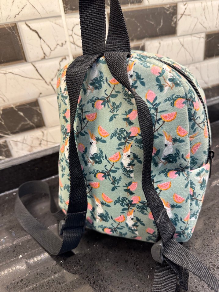 Çiçek Desenli Pastel Mini Çocuk Sırt Çantası - Görsel 5