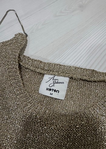 Bej Straplez Örgü Kadın Kazak KOTON - Görsel 2