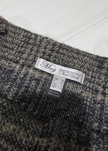 Gri Ekoseli Pilili Midi Etek MANGO - Görsel 2