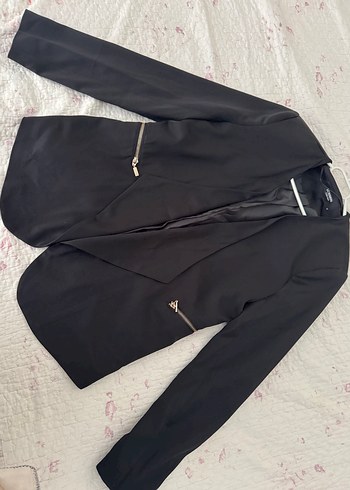Kadın Siyah Midi Blazer Ceket - Görsel 2