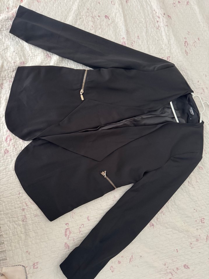 Kadın Siyah Midi Blazer Ceket - Görsel 2