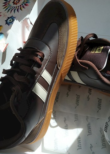 44 Beden kahverengi Renk Kahverengi Spor Ayakkabı Velcro Detaylı