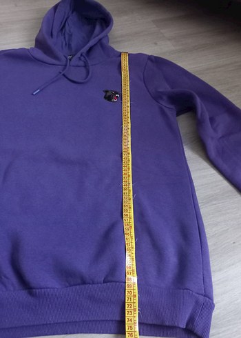 Mor Kapüşonlu erkek Sweatshirt - Görsel 5