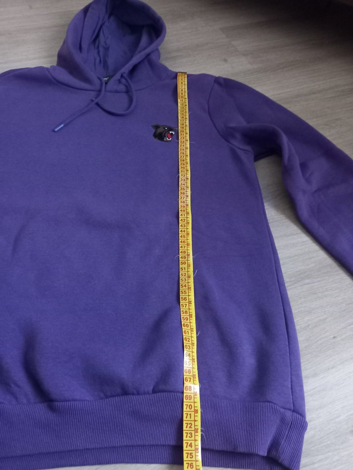 Mor Kapüşonlu erkek Sweatshirt - Görsel 5