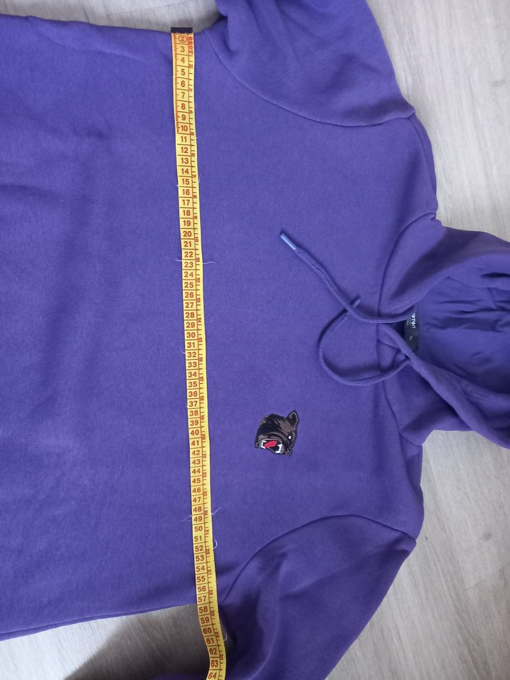 Mor Kapüşonlu erkek Sweatshirt - Görsel 4