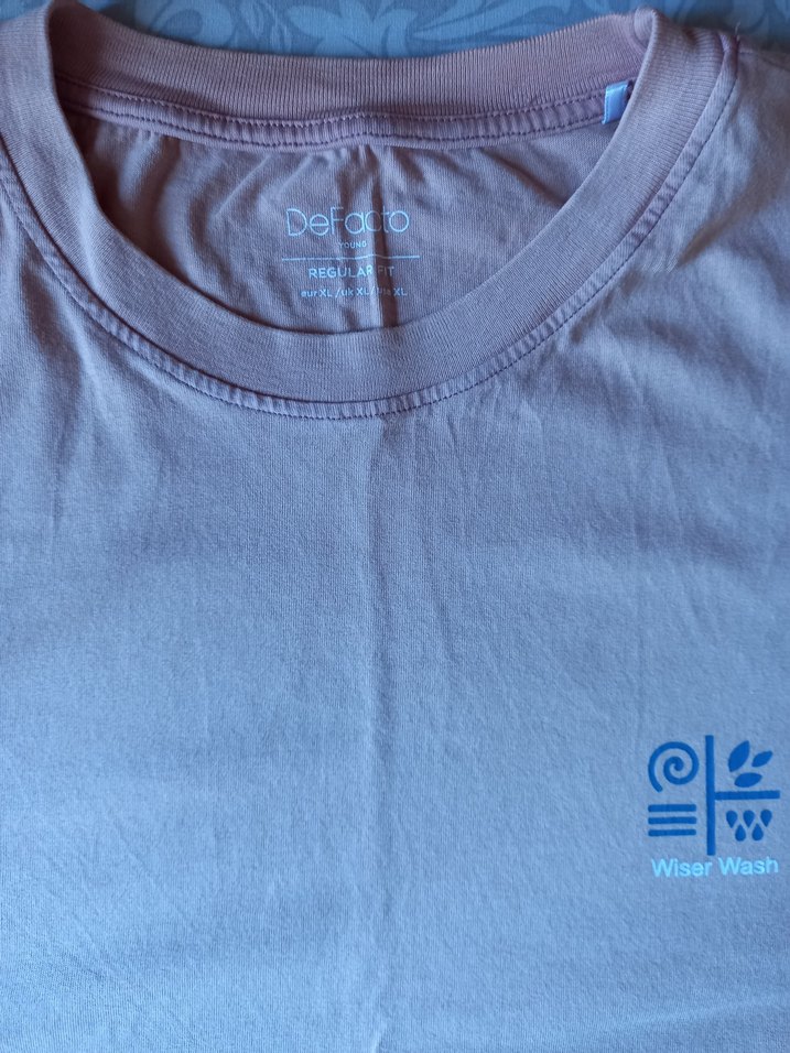 Pembe Pamuklu Tişört Yuvarlak Yaka, Kısa Kollu - Görsel 5