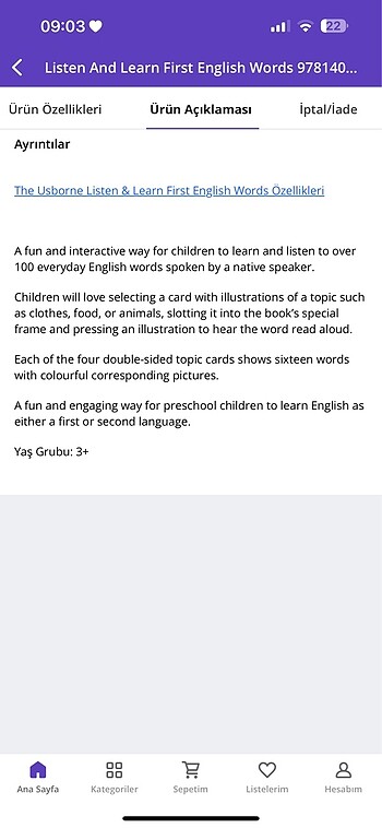  Usborne listen and learn first words