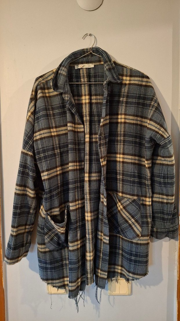 Gri Ekose Uzun Kollu kışlık Gömlek - Görsel 3