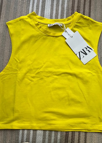 Zara Sarı Kolsuz Basic Atlet