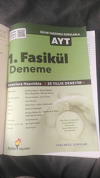  Ayt genel deneme aydın yayınları 