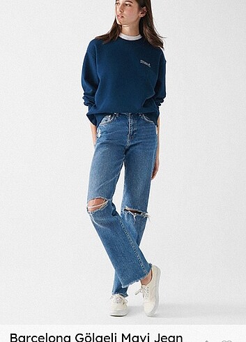 Mavi jeans yırtık