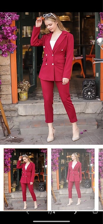 BLAZER CEKET KEMERLİ BORU PAÇA PANTOLON