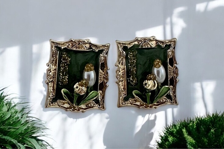 Vintage küpe - Görsel 3