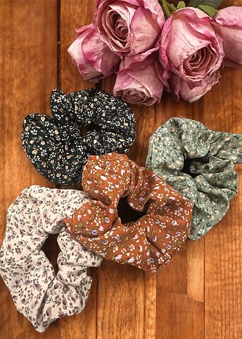 Bohem Çok Renkli Elastik Kumaş Saç Tokası Seti - Görsel 3
