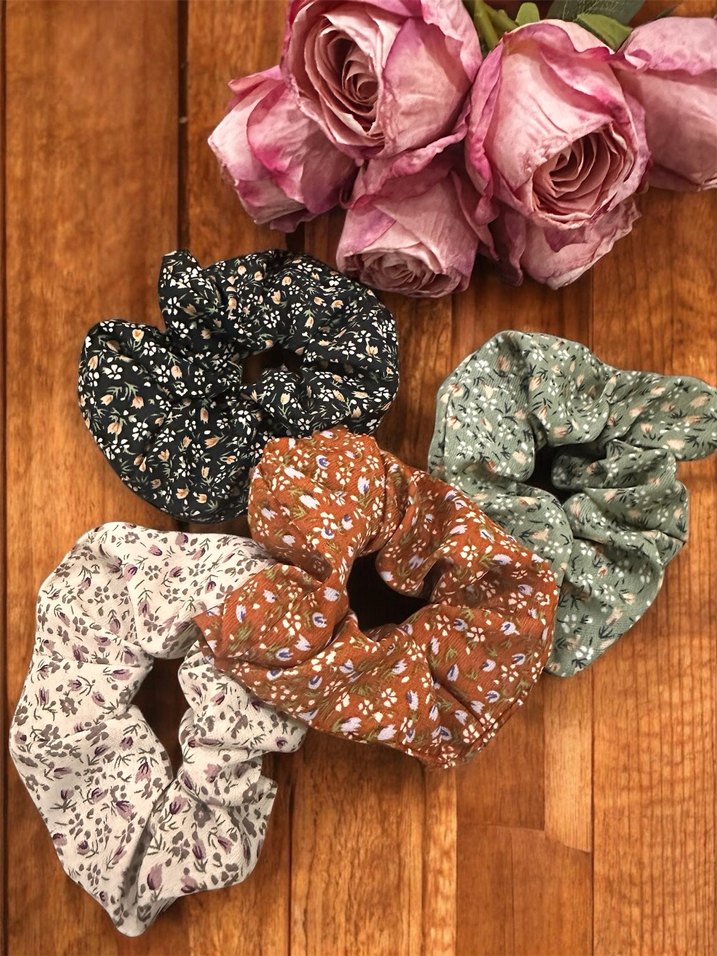 Bohem Çok Renkli Elastik Kumaş Saç Tokası Seti - Görsel 3