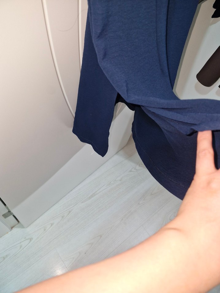 Lacivert Kadın Uzun Kesim Salaş Tunik - Görsel 4