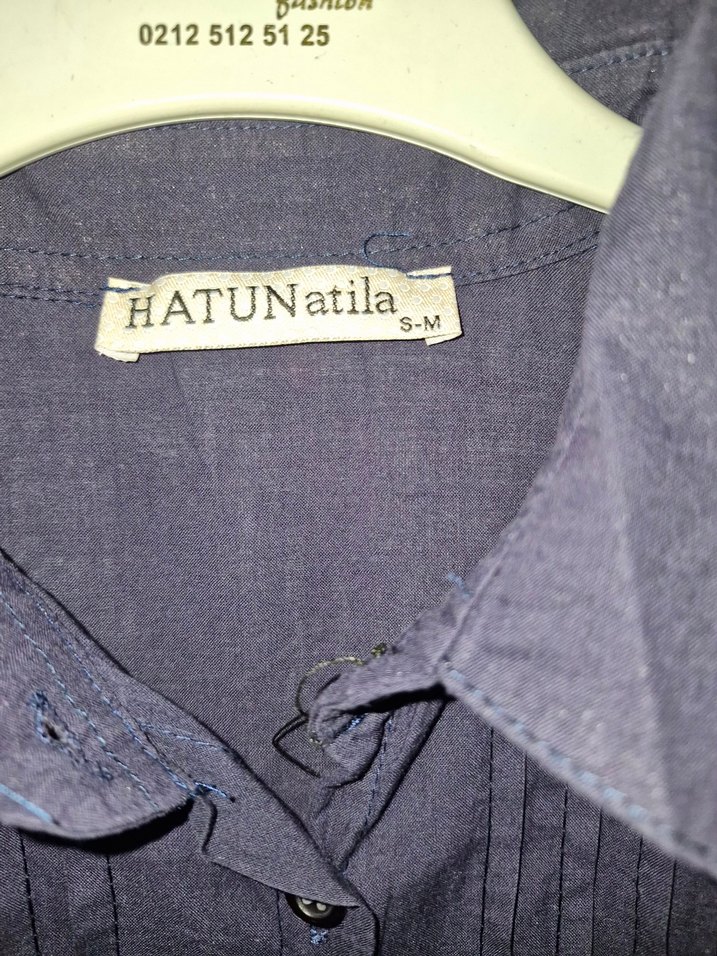 Lacivert Uzun Keten Elbise - Görsel 5