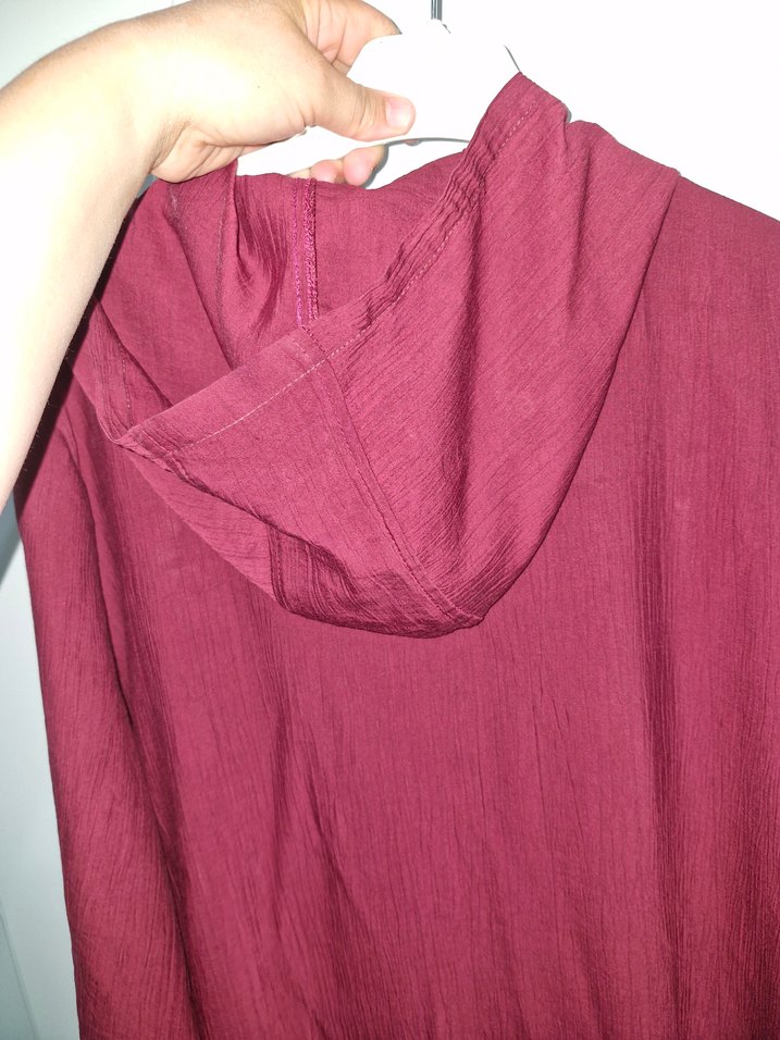 Bordo Uzun Bohem Kadın Elbise - Görsel 5