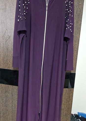 Mor Fermuarlı Uzun Kollu Kadın Elbise - Görsel 2