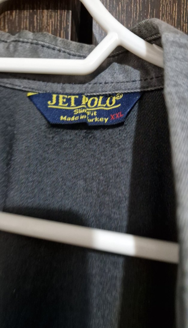 Gri Düğmeli Denim Erkek Gömlek - Görsel 2