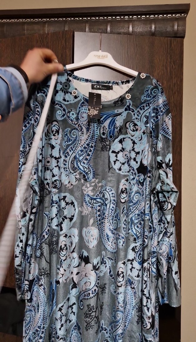 Gri Bohem Uzun Kollu Salaş Elbise - Görsel 3