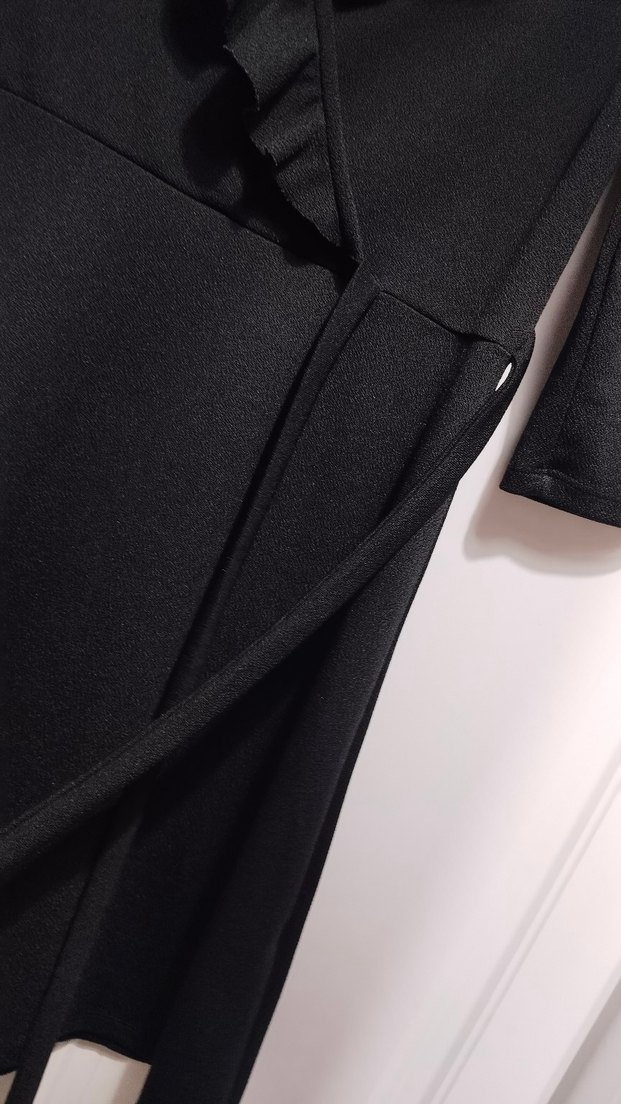 Uzun Kollu Siyah Ofis Elbisesi - Görsel 2