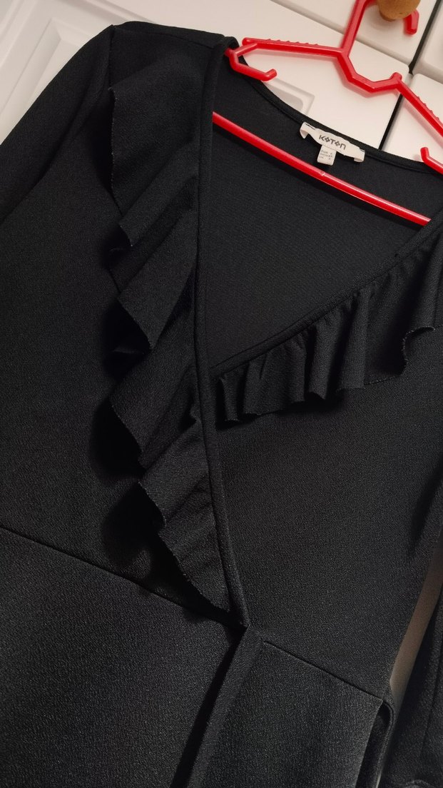 Uzun Kollu Siyah Ofis Elbisesi - Görsel 3