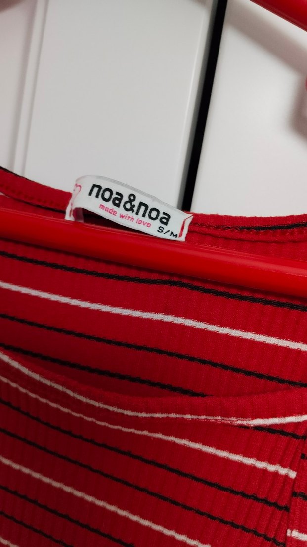 Kırmızı Çizgili Askılı Elbise - Görsel 3
