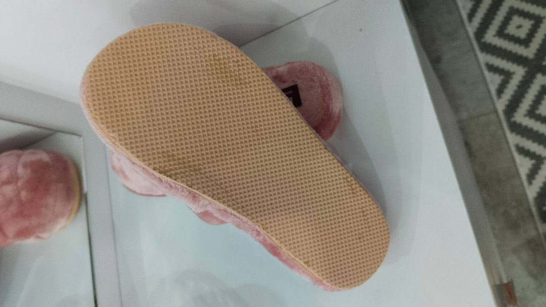 Pembe Peluş Kadın Terlik Platform Topuklu - Görsel 3