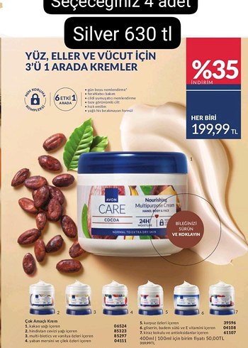Avon Cocoa 3'ü 1 Arada Vücut Kremi 400 ml