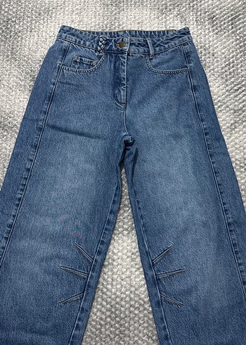 Kadın Mavi Bol Kesim Denim Jean - Görsel 2