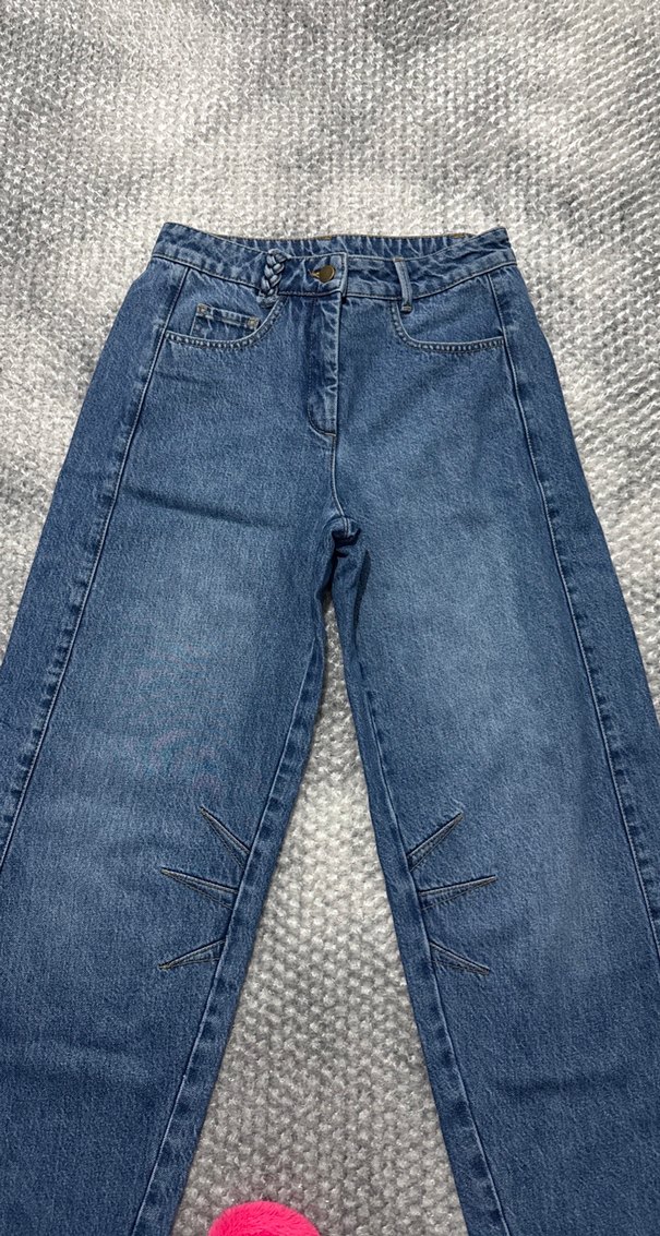 Kadın Mavi Bol Kesim Denim Jean - Görsel 2