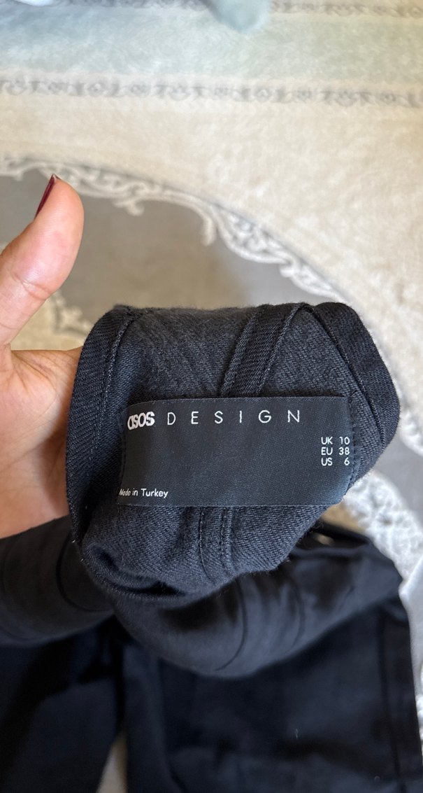 Siyah Kadın Kot Salopet Midi Boy - Görsel 3