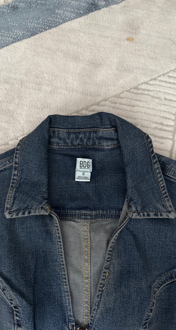 Kadın Lacivert Denim Tulum, Kemer Detaylı - Görsel 3