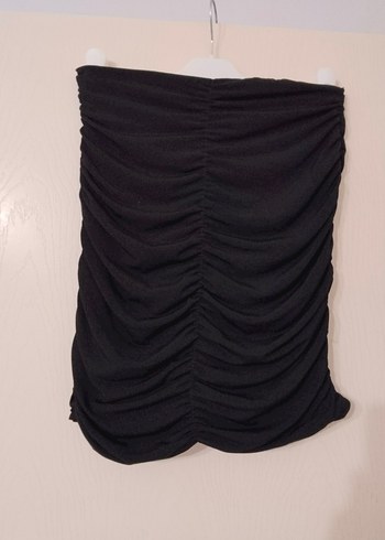 Drapeli Siyah Midi üst - Görsel 2