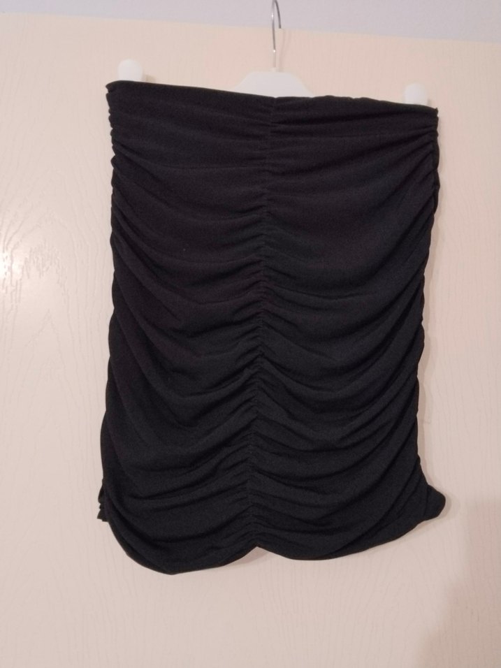 Drapeli Siyah Midi üst - Görsel 2