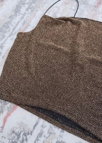 Kahverengi simli üst m beden - Görsel 2