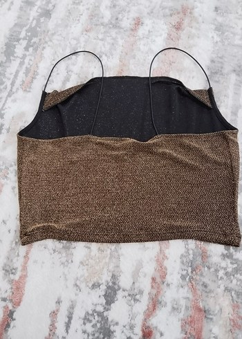 Kahverengi simli üst m beden - Görsel 3