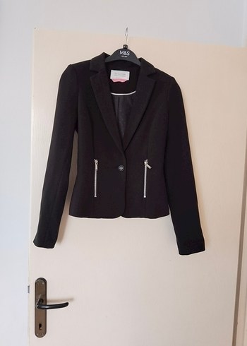 Siyah Fermuarlı Kadın Blazer Ceket