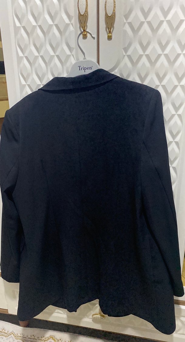 Düğmeli Siyah Kadın Blazer Ceket - Görsel 2