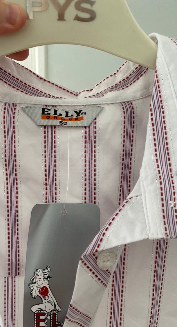 Pembe Çizgili Düğmeli Midi Gömlek - Görsel 4