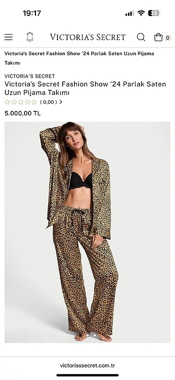 Victorias Secret leopar pijama takımı