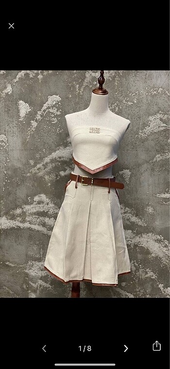 Miu miu crop Etek takım