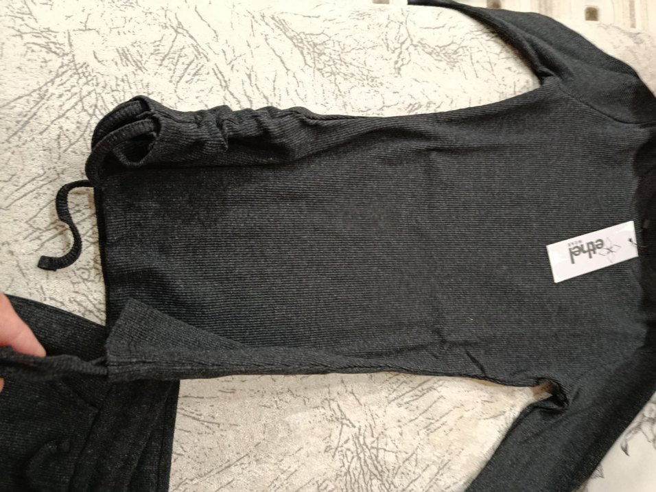 Antrasit renk ikili takım bol paça kaşkorse esnek kumaş - Görsel 4