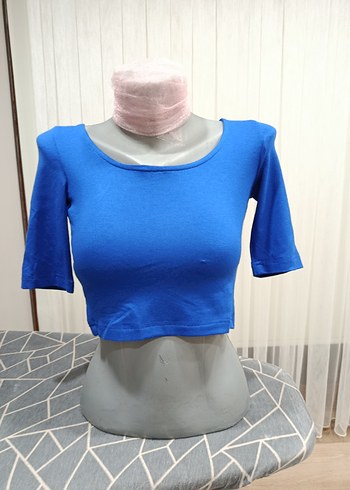 Mavi Kadın Kısa Kollu Crop Top