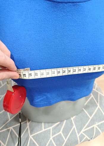 xs Beden mavi Renk Mavi Kadın Kısa Kollu Crop Top