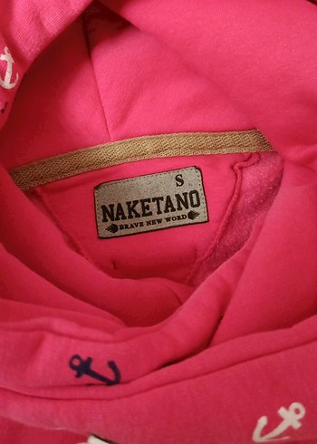 Renkli Desenli Kapüşonlu Fermuarlı Pembe Sweatshirt - Görsel 6