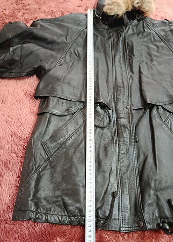 Kürk Detaylı Siyah Deri Kadın Ceket - Görsel 3