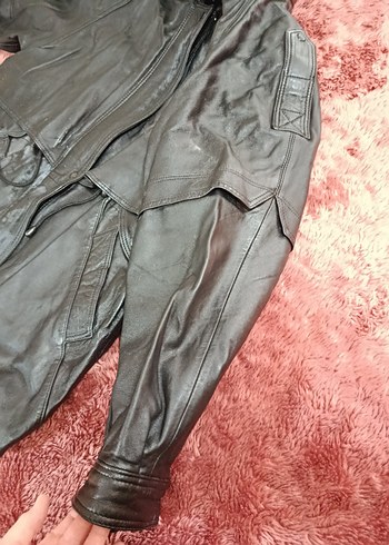 Kürk Detaylı Siyah Deri Kadın Ceket - Görsel 5